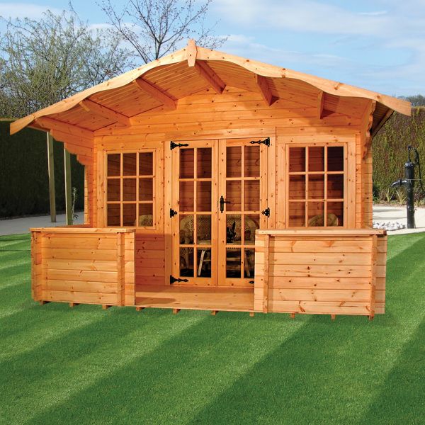 Charnwood D Log Cabin IncVerandah 1210+4